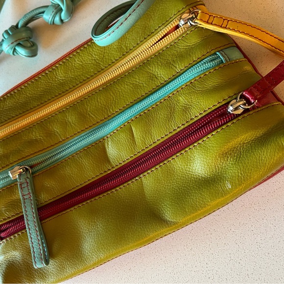 Ili New York Genuine Leather Multicolor Crossbody Bag - Picture 3 of 9